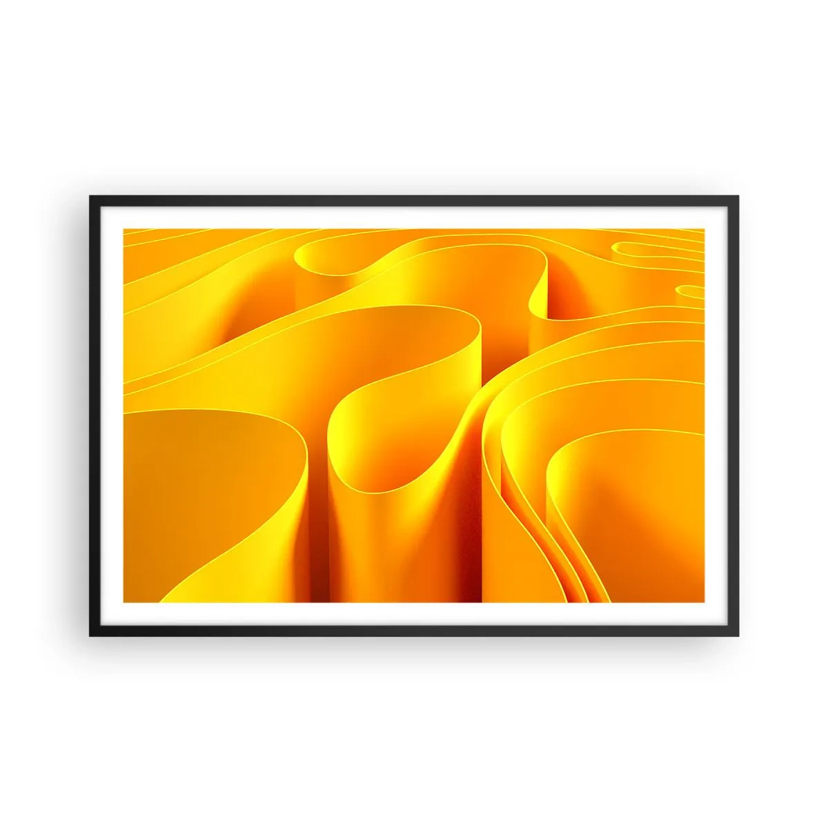 Pôster com moldura preta - Como as ondas do sol - 91x61 cm