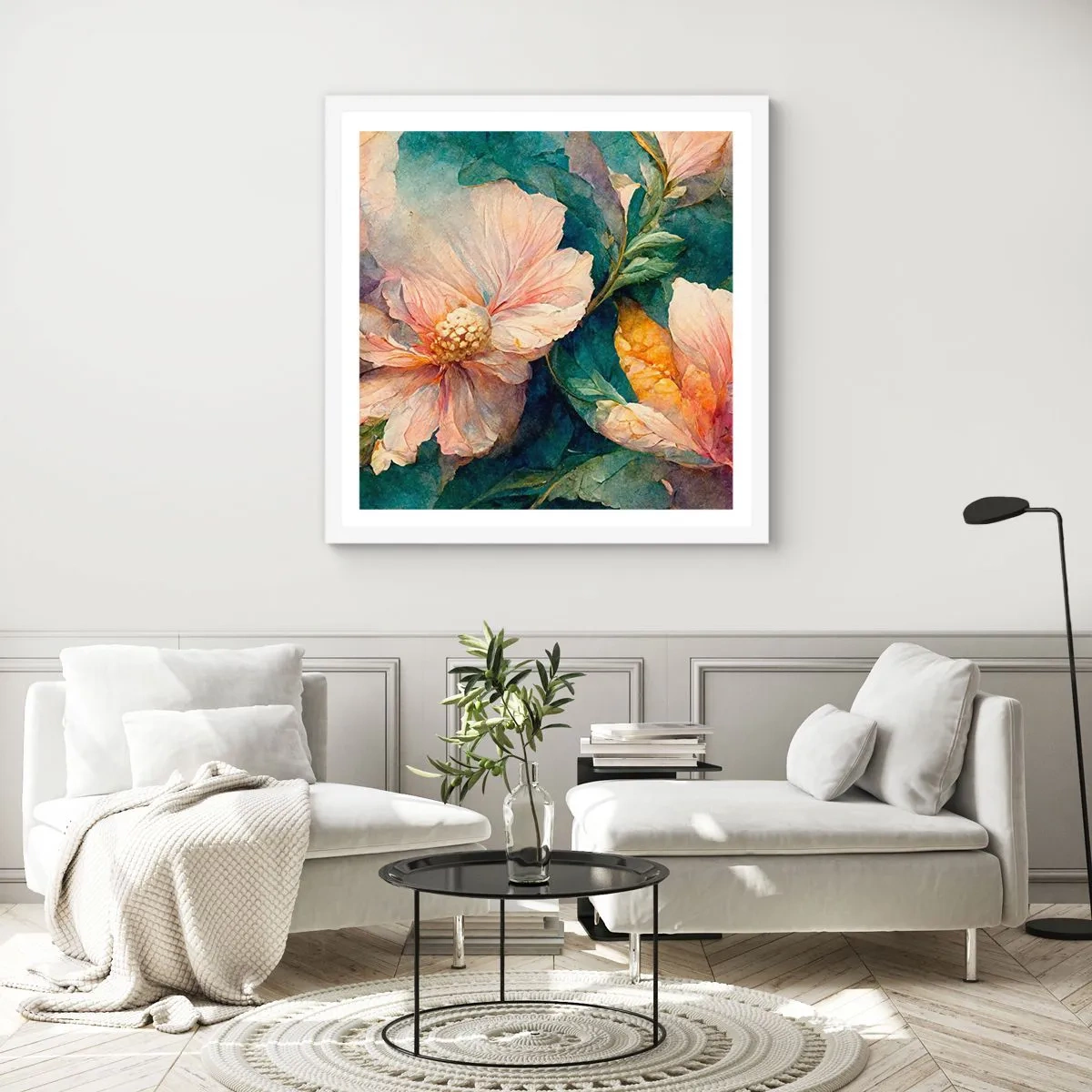 Pôster em moldura branca - Apenas sutileza - 50x50 cm