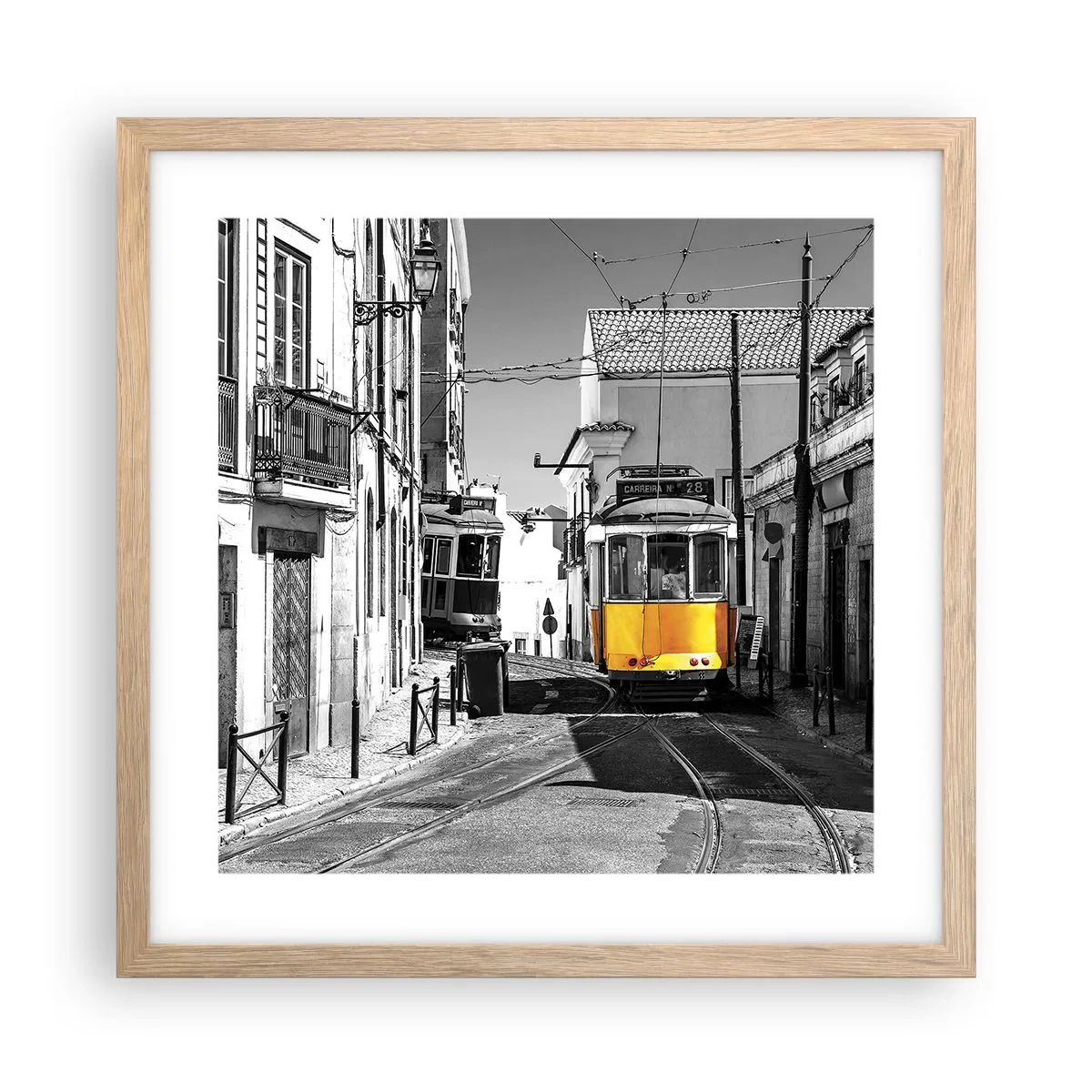 Pôster com moldura de carvalho claro - O Espírito de Lisboa - 40x40 cm