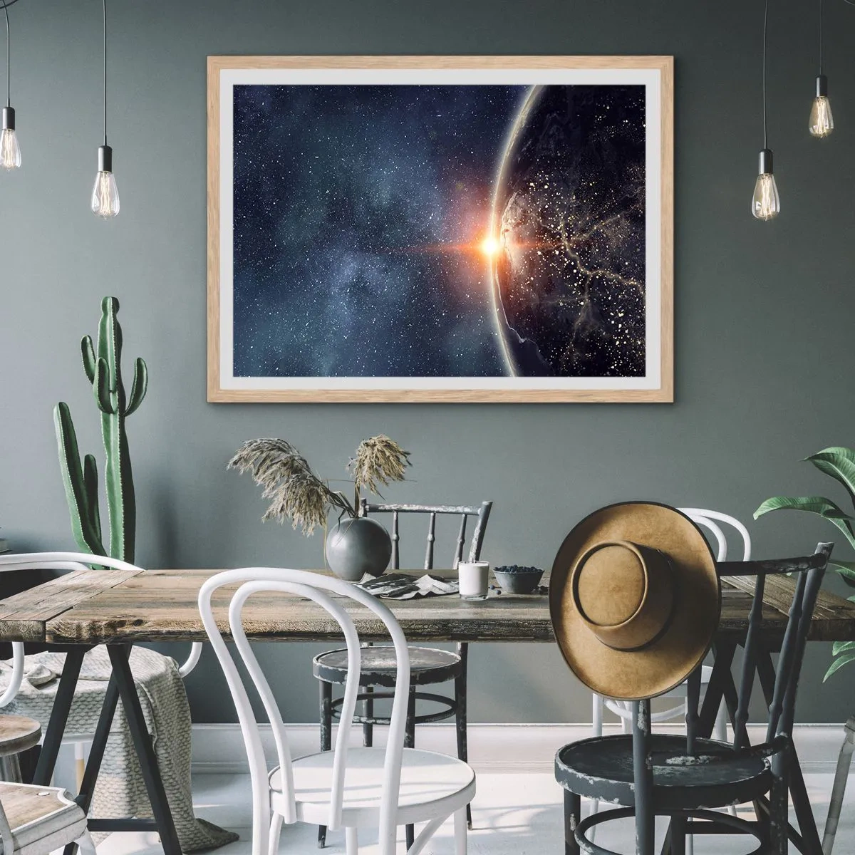 Pôster com moldura de carvalho claro - Numa nova perspetiva - 100x70 cm