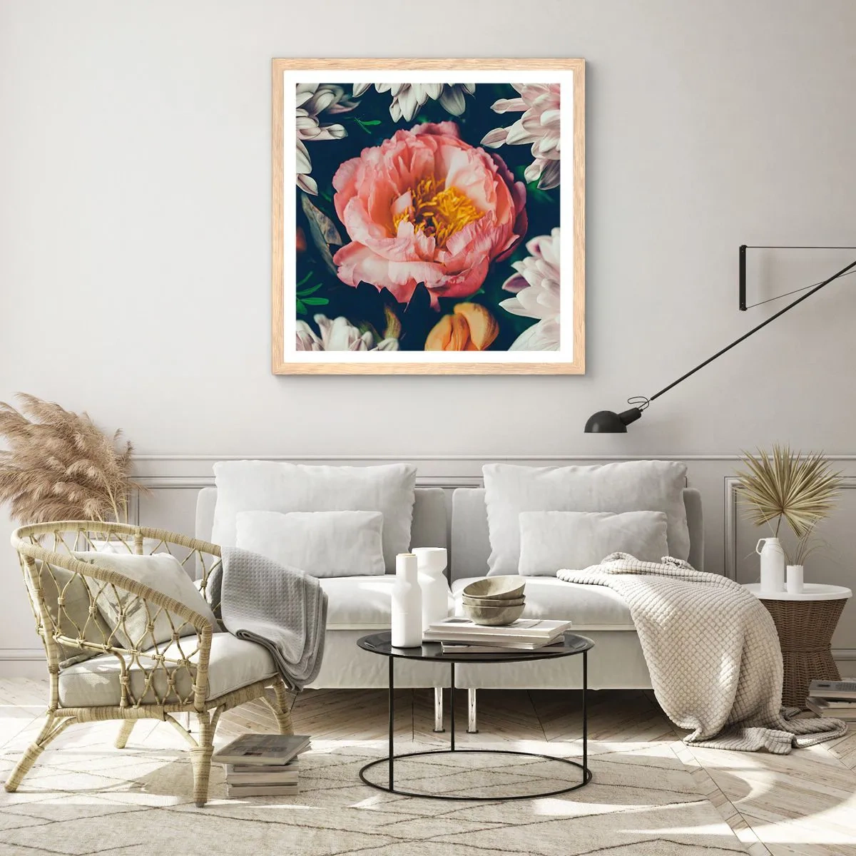 Pôster com moldura de carvalho claro - Com o esplendor barroco - 50x50 cm