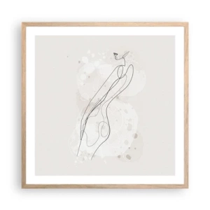 Pôster com moldura de carvalho claro - Errar o olhar - 60x60 cm