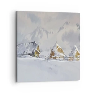 Quadro em tela - No vale nevado - 70x70 cm
