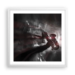 Pôster em moldura branca - Nos fumos do jazz - 50x50 cm