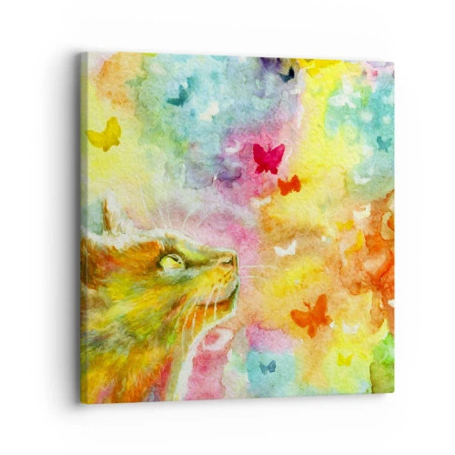 Quadro em tela - O paraíso dos gatos - 30x30 cm