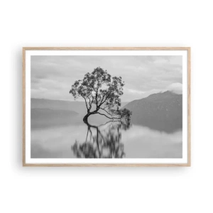 Pôster com moldura de carvalho claro - Existe um país assim - 100x70 cm