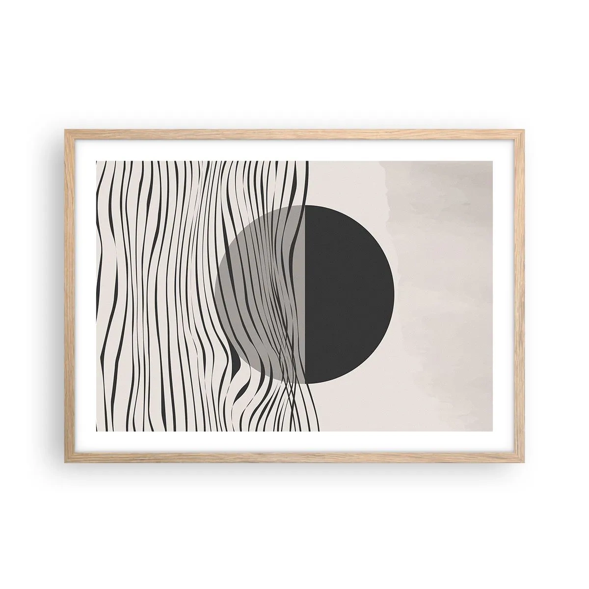 Pôster com moldura de carvalho claro - Composição da metade - 70x50 cm