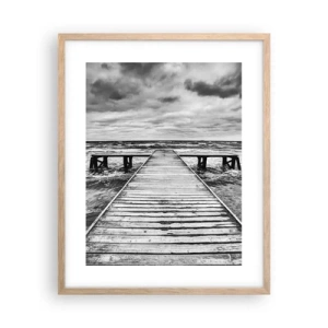 Pôster com moldura de carvalho claro - Estou à espera do vento, que vai dispersar... - 40x50 cm