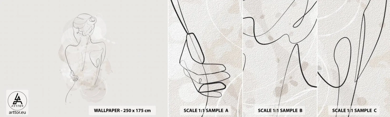 Amostra de Papel de Parede Standard Eco - Como um instrumento sensível - Mulher, Corpo, Gráficos - 100x30 cm
