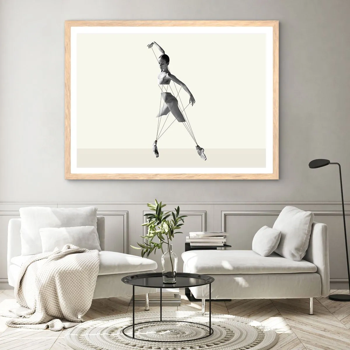 Pôster com moldura de carvalho claro - No teatro do mundo - 70x50 cm