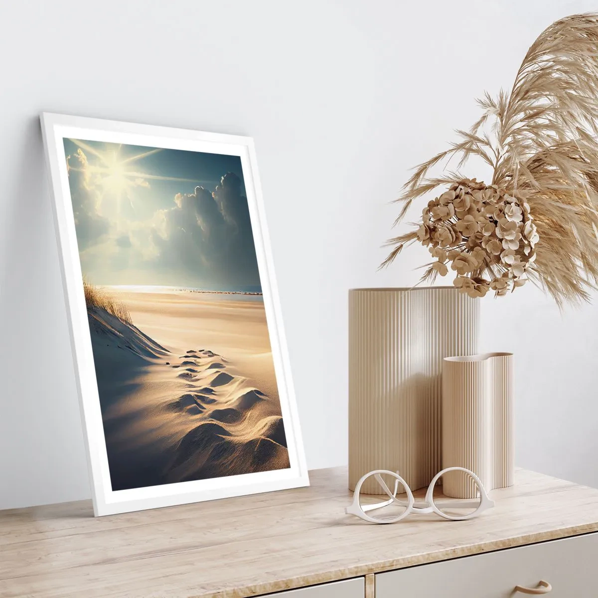 Pôster em moldura branca - Uma paisagem relaxante - 61x91 cm