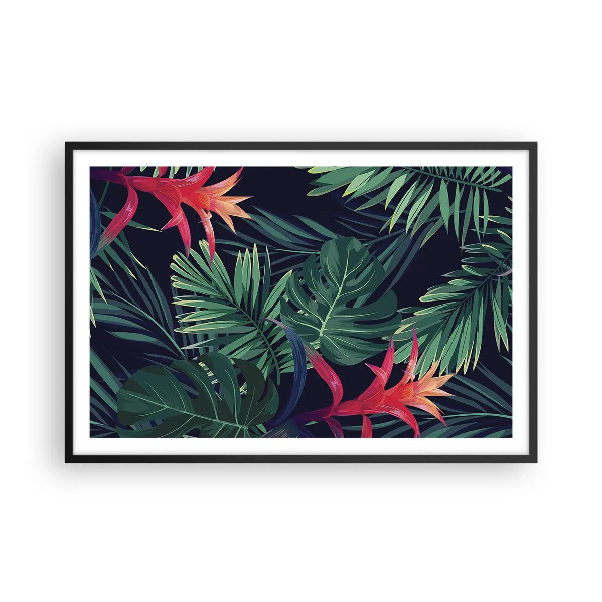 Pôster com moldura preta - Queimar em verde - 91x61 cm