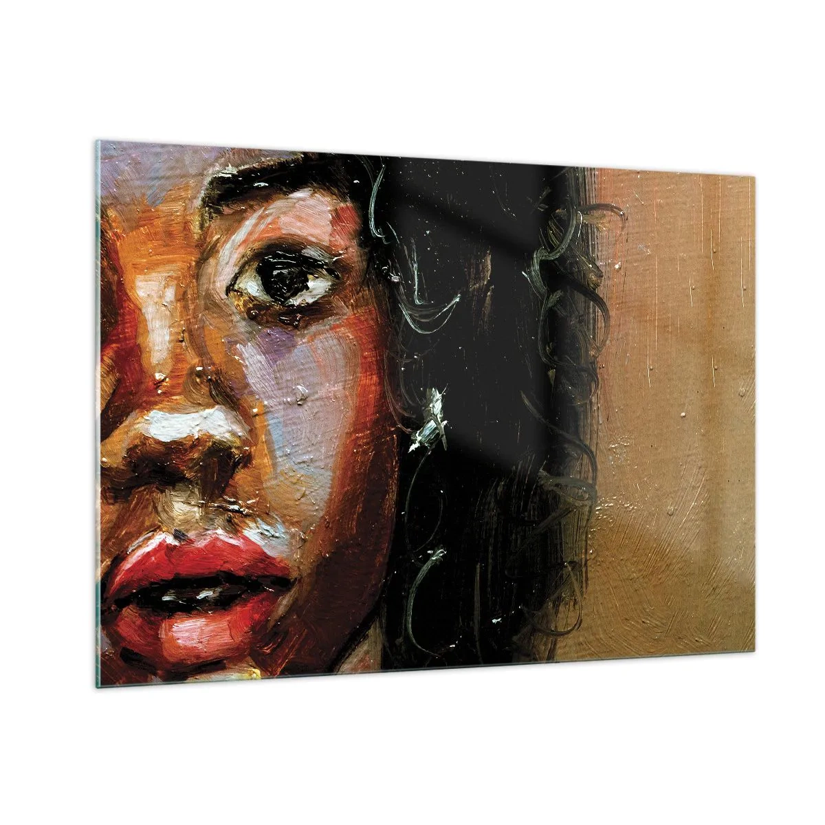 Quadro em vidro - Preto e brilho - 100x70 cm