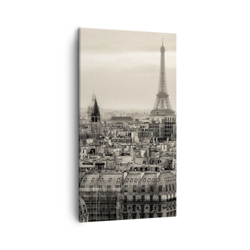 Quadro em tela - Sobre os telhados de Paris - 45x80 cm