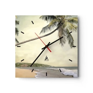 Relógio de parede - Relógio em vidro - Sonho tropical - 30x30 cm