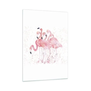 Quadro em vidro - Conjunto cor-de-rosa - 50x70 cm