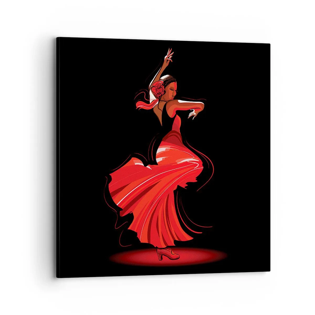 Quadro em tela - O espírito ardente do flamenco - 70x70 cm