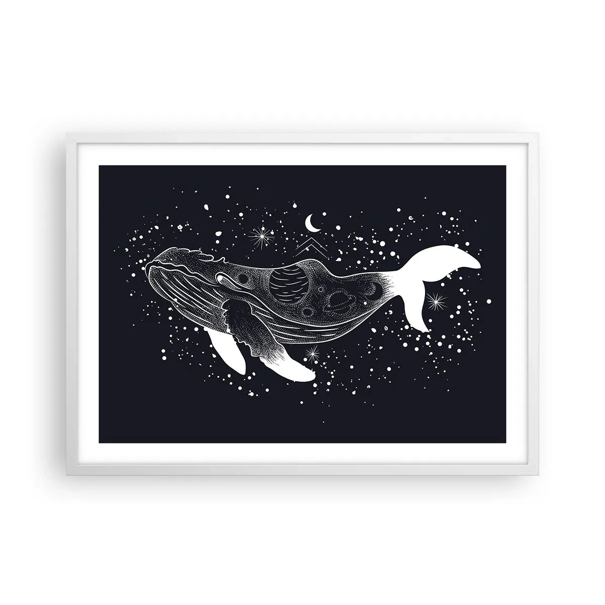 Pôster em moldura branca - No oceano do universo - 70x50 cm