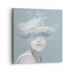 Quadro em tela - Com a cabeça nas nuvens - 30x30 cm