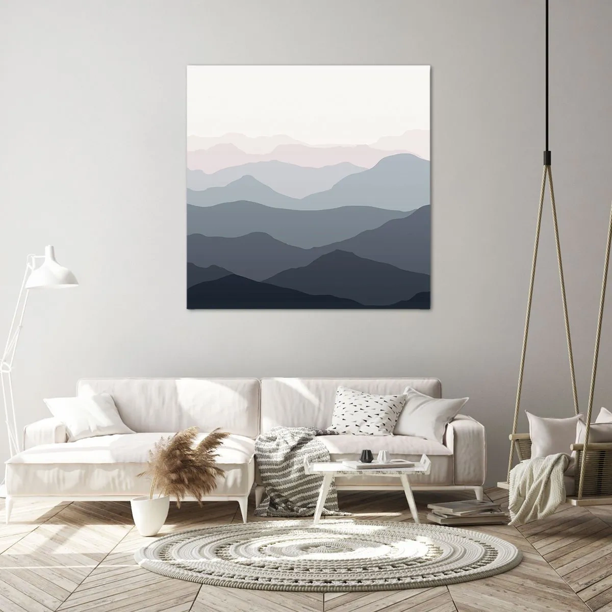Quadro em tela - Ondas de montanha - 30x30 cm