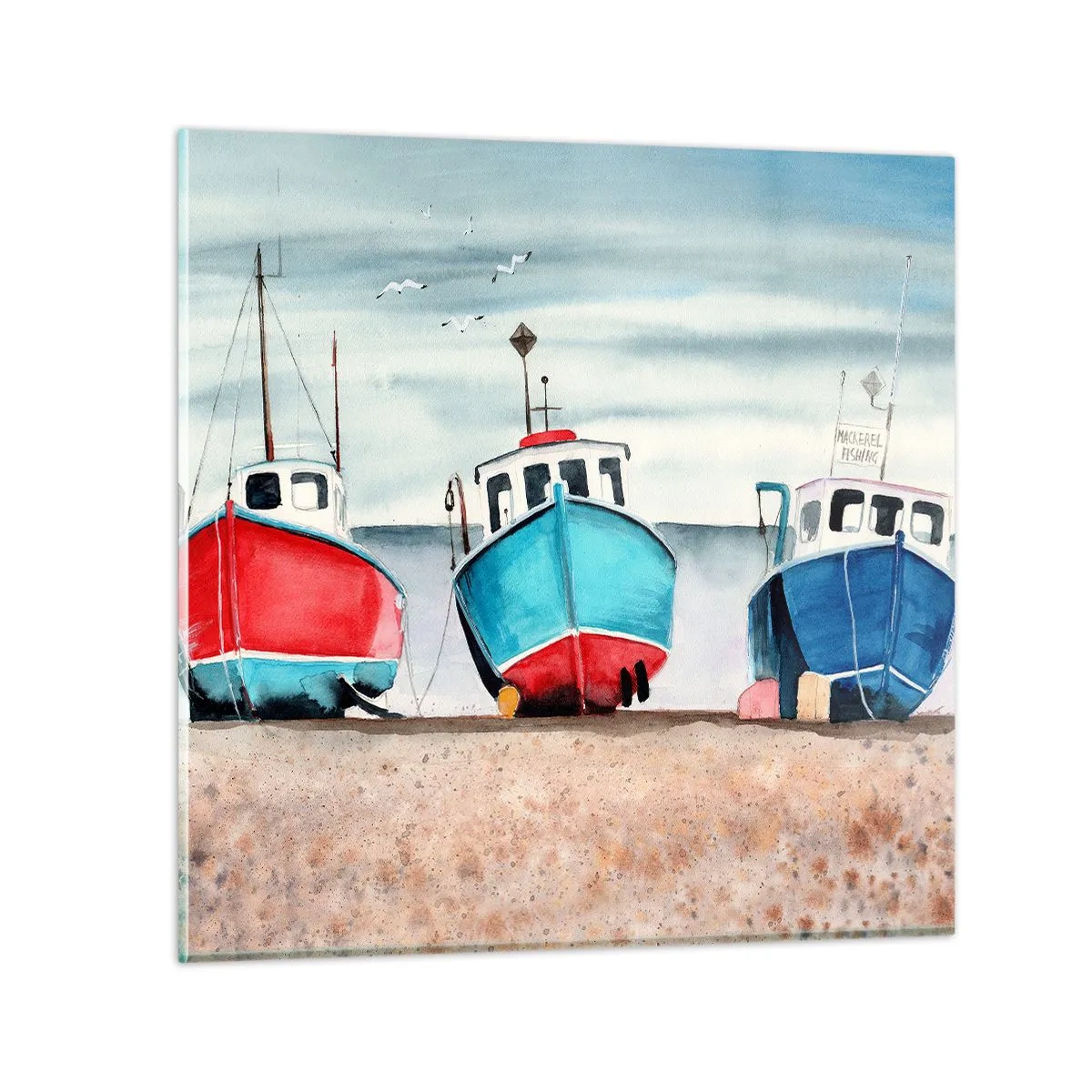 Quadro em vidro - Pronto para pescar - 40x40 cm