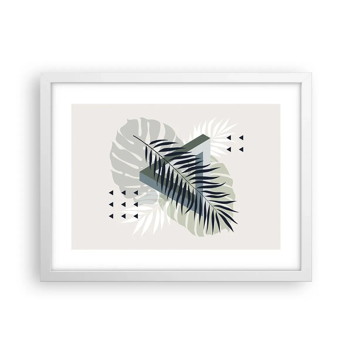 Pôster em moldura branca - Natureza e geometria – duas ordens? - 40x30 cm