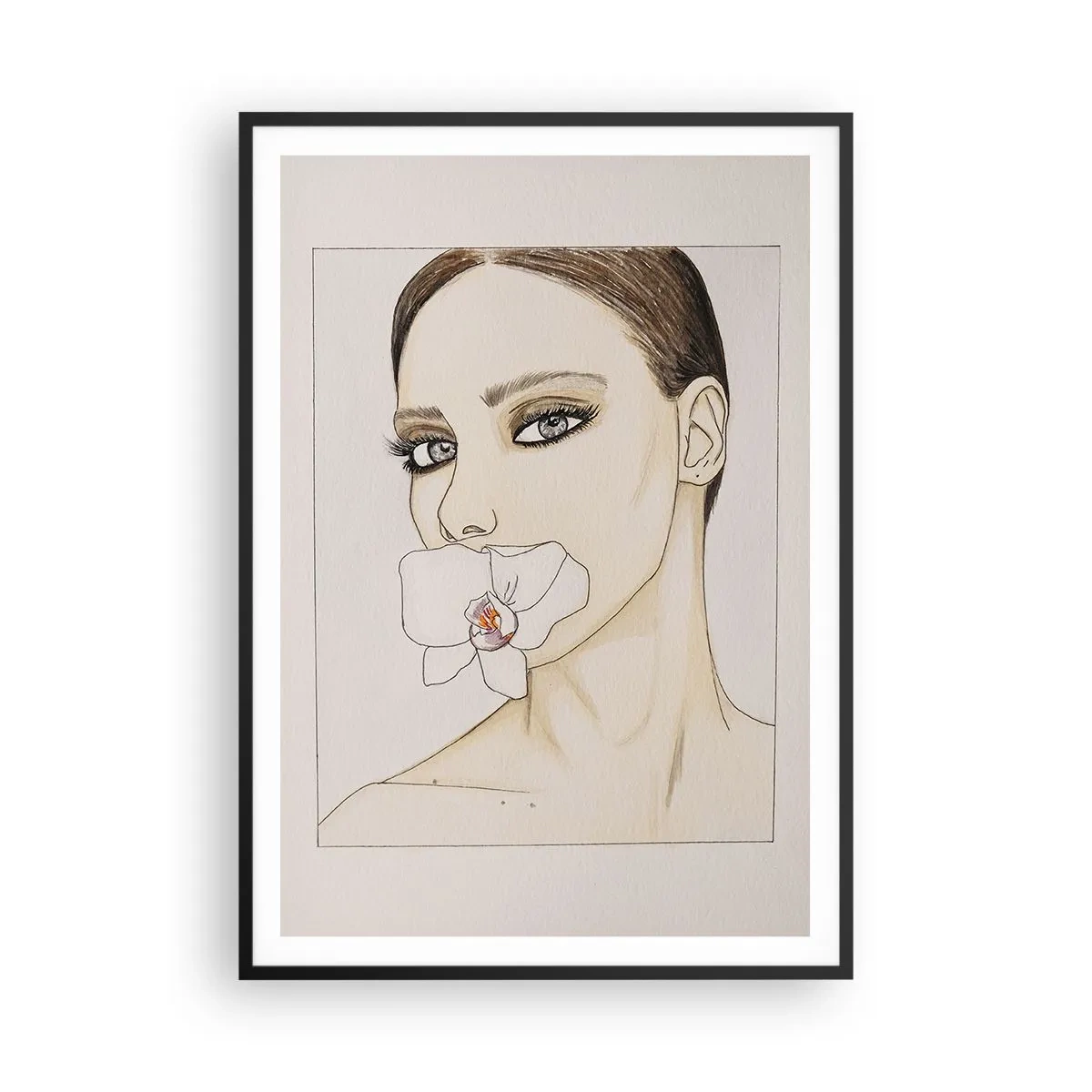 Pôster com moldura preta - Símbolo de elegância e beleza - 70x100 cm
