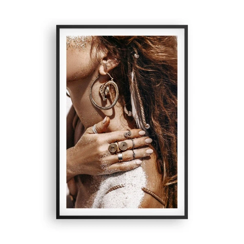 Pôster com moldura preta - A rainha da praia selvagem - 61x91 cm