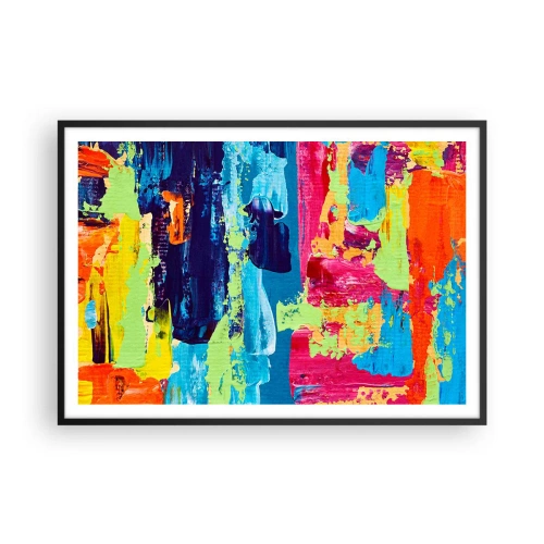 Pôster com moldura preta - A vida é bela! - 100x70 cm