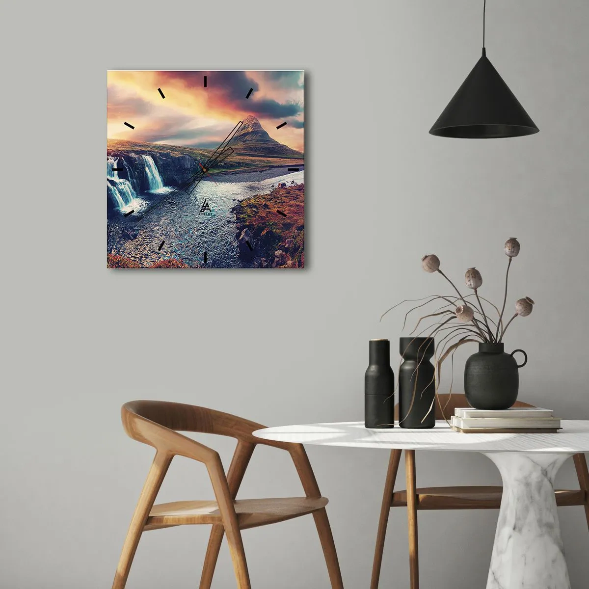 Relógio de parede - Relógio em vidro - Na majestade da natureza - 40x40 cm