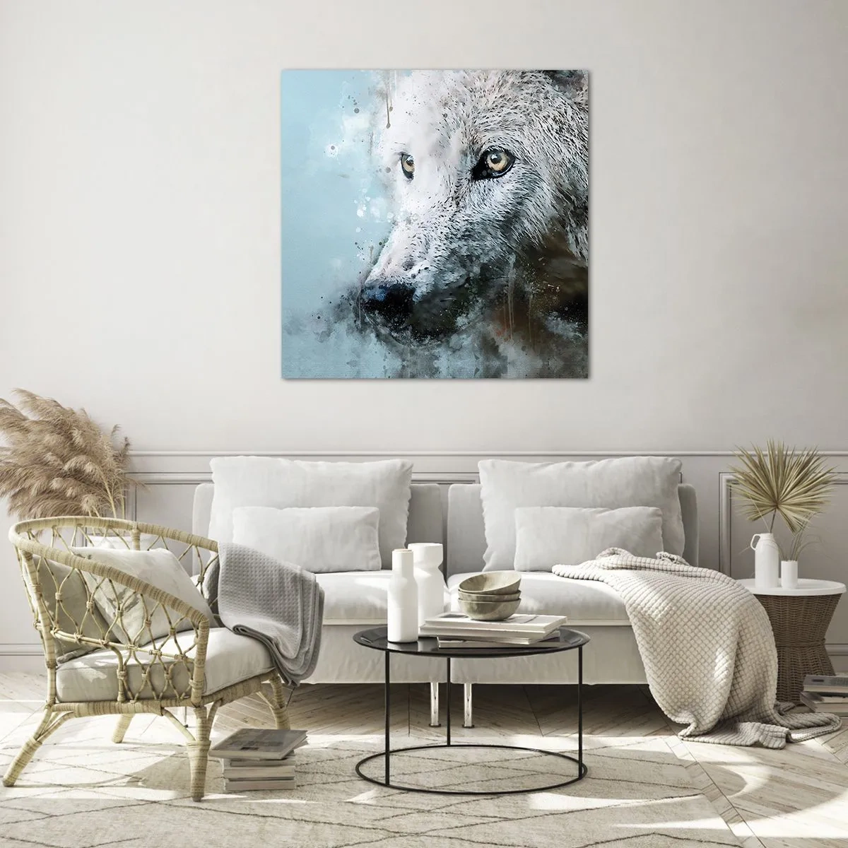Quadro em vidro - Conheça a alma do lobo - 60x60 cm