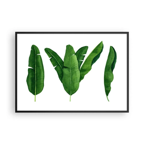Pôster com moldura preta - Simetria verde - 100x70 cm