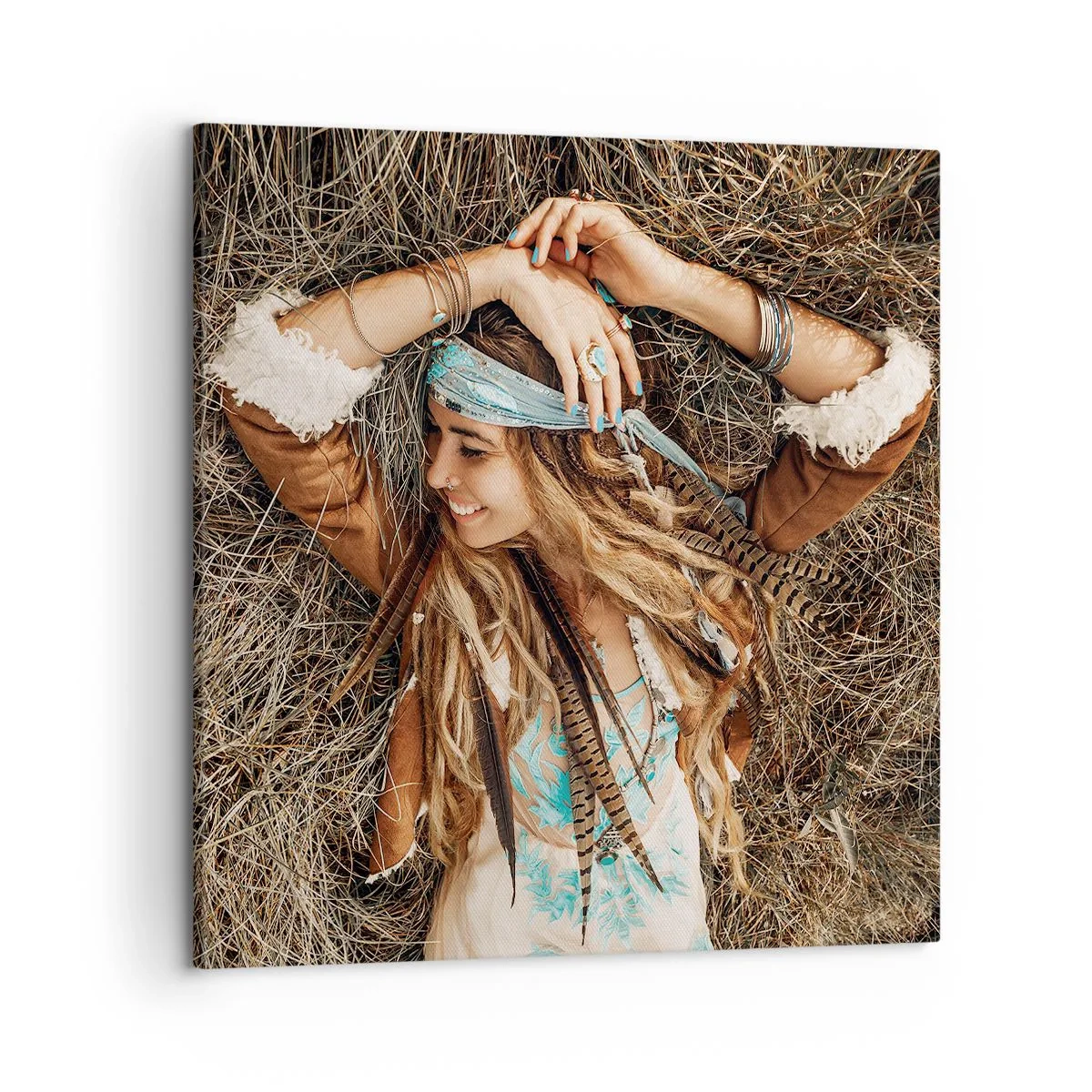 Quadro em tela - A caminho do verão do amor - 50x50 cm