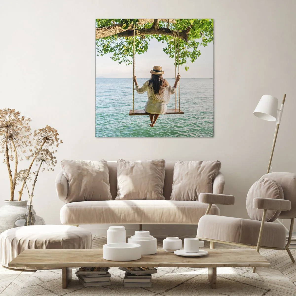 Quadro em tela - A vida é bela - 50x50 cm