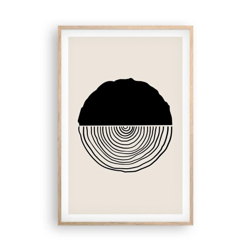 Pôster com moldura de carvalho claro - Meio a meio - 61x91 cm