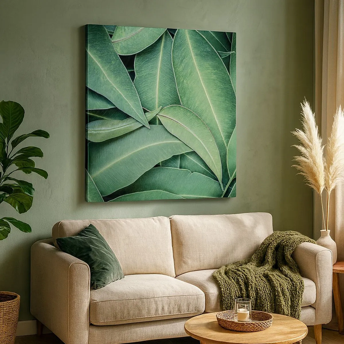 Quadro em tela - Suculentas e frescas - 30x30 cm