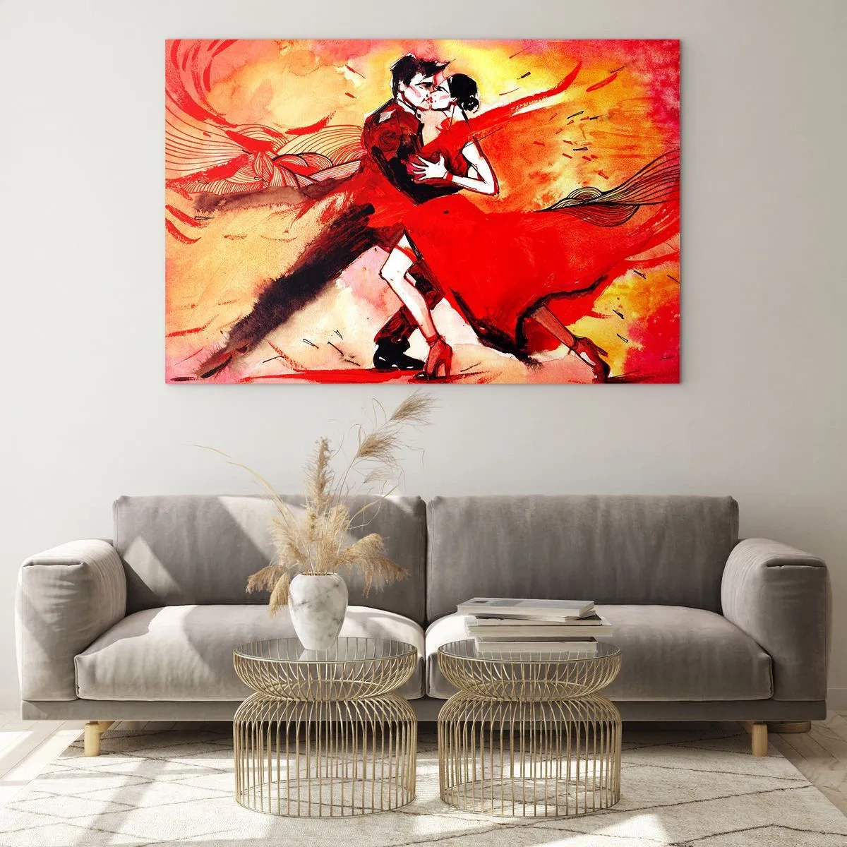 Quadro em vidro - O ritmo roxo da paixão - 120x80 cm