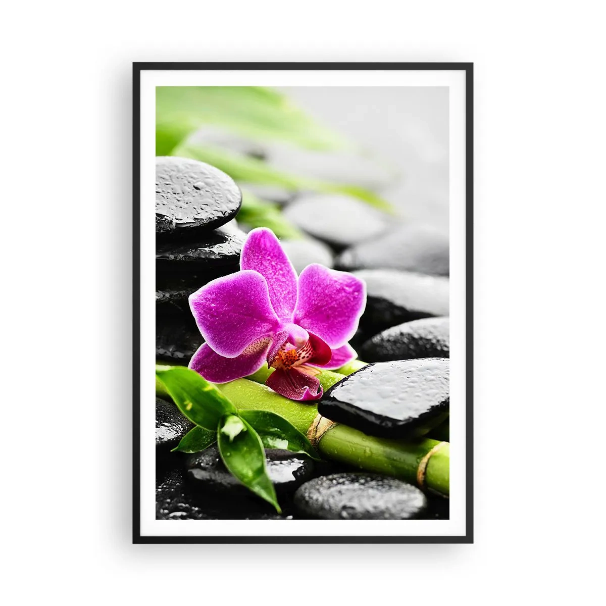 Pôster com moldura preta - Calmo equilíbrio - 70x100 cm