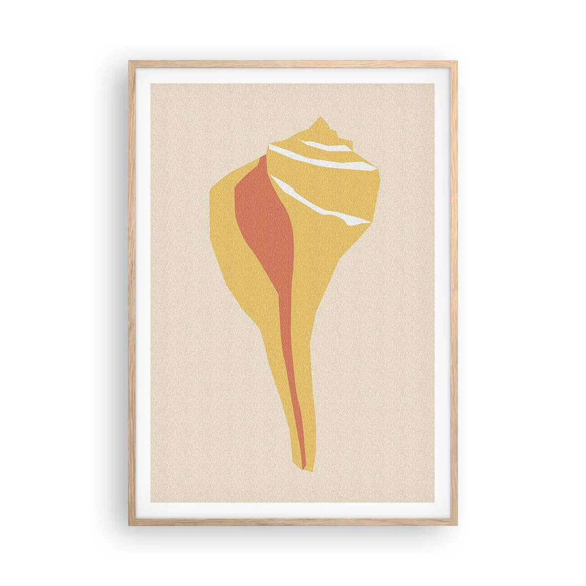 Pôster com moldura de carvalho claro - Abstração orgânica – crescimento - 70x100 cm