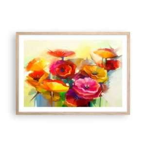 Pôster com moldura de carvalho claro - Não só vermelho - 70x50 cm