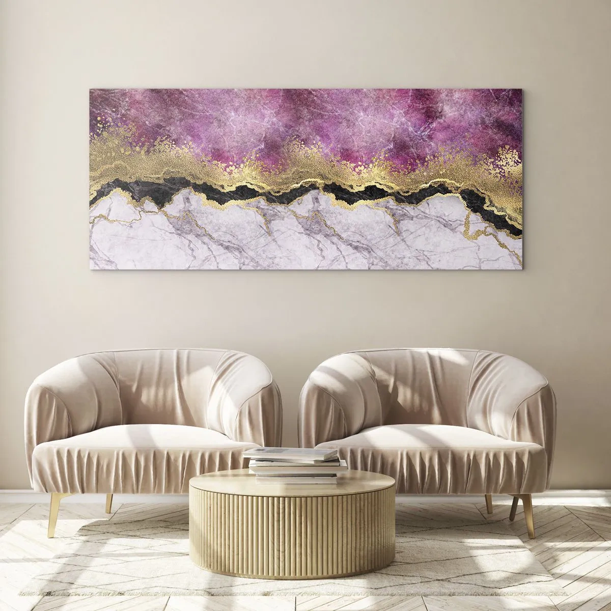 Quadro em vidro - Na fronteira - 90x30 cm