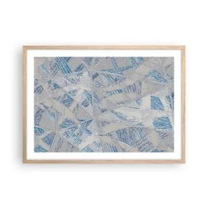 Pôster com moldura de carvalho claro - Em um labirinto azul e cinza - 70x50 cm
