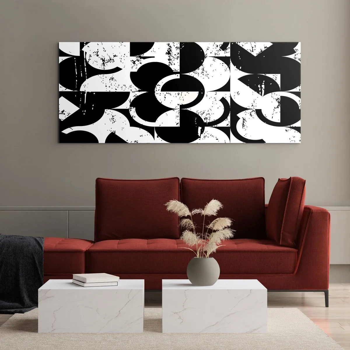 Quadro em vidro - O branco é branco e o preto é preto - 100x40 cm