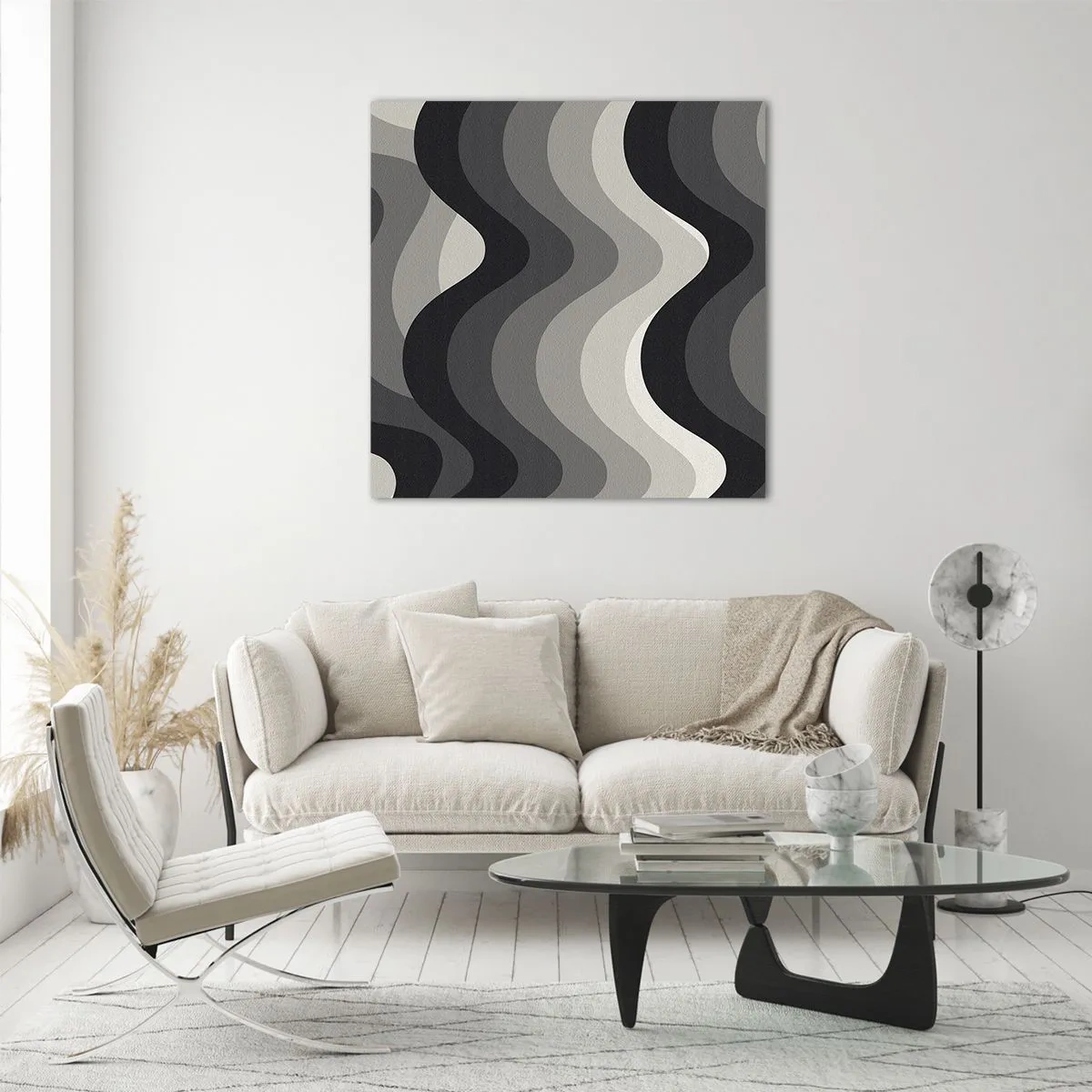 Quadro em vidro - Onda após onda - 40x40 cm