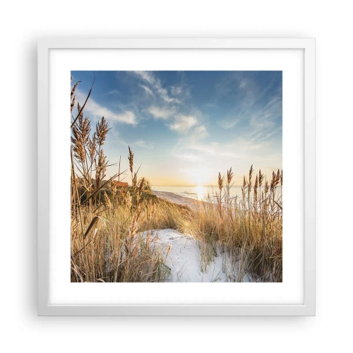 Pôster em moldura branca - Praia do Norte - 40x40 cm