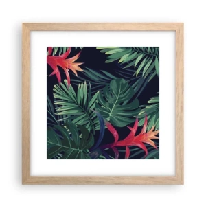 Pôster com moldura de carvalho claro - Queimar em verde - 30x30 cm