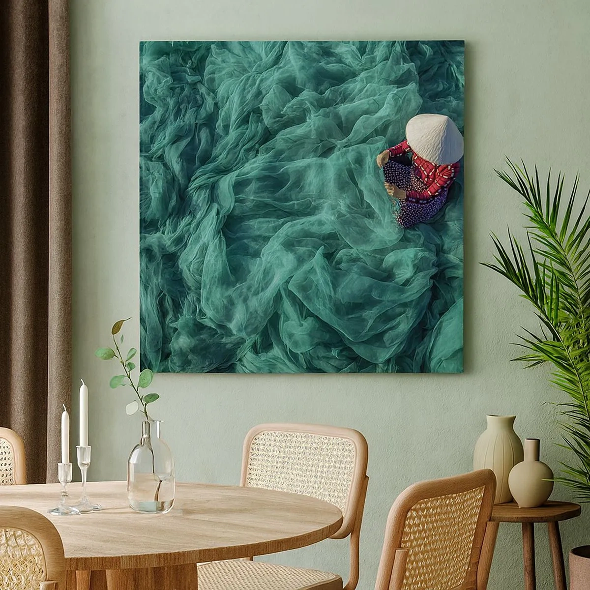 Quadro em tela - Num mar de redes - 30x30 cm