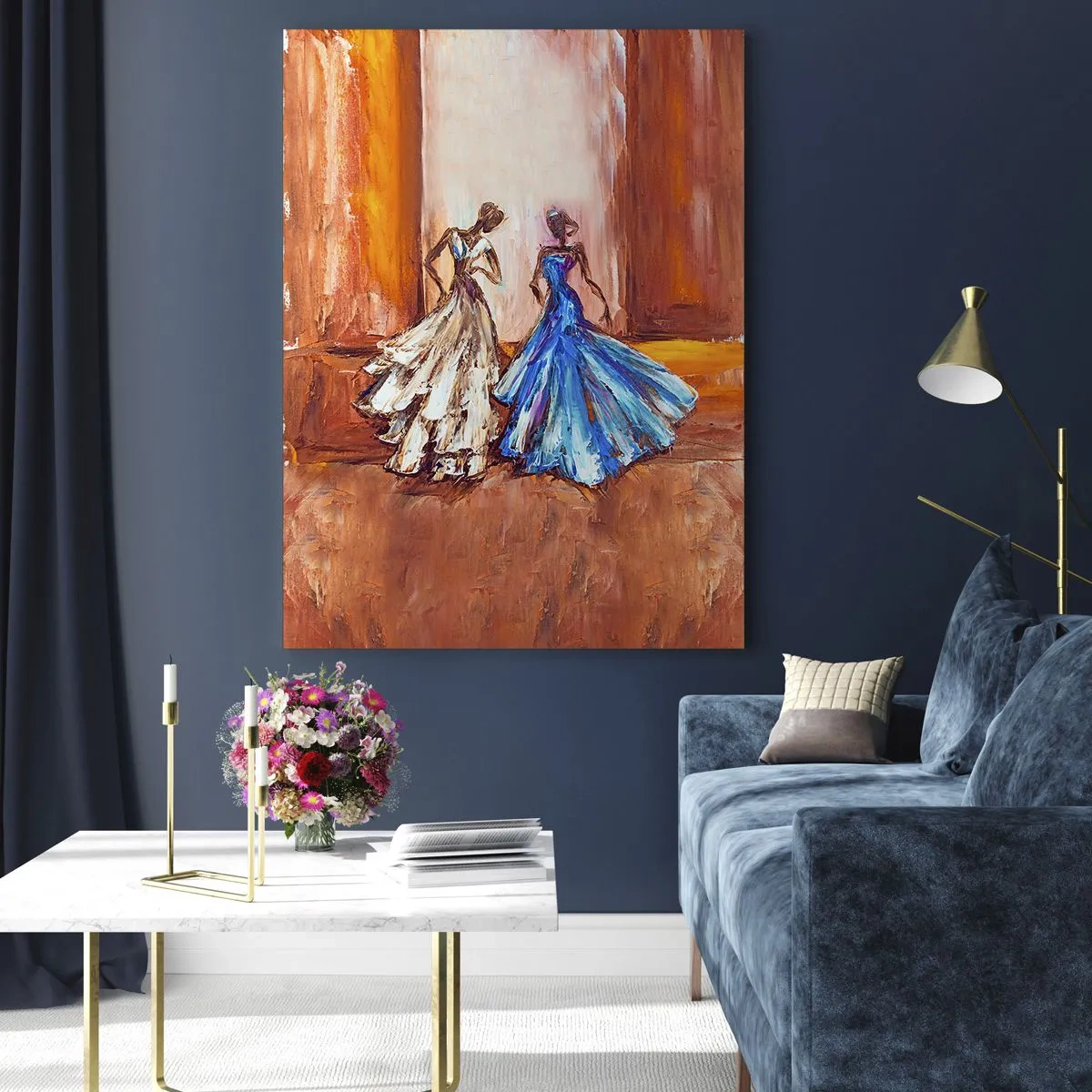 Quadro em vidro - Uma bela dupla - 50x70 cm