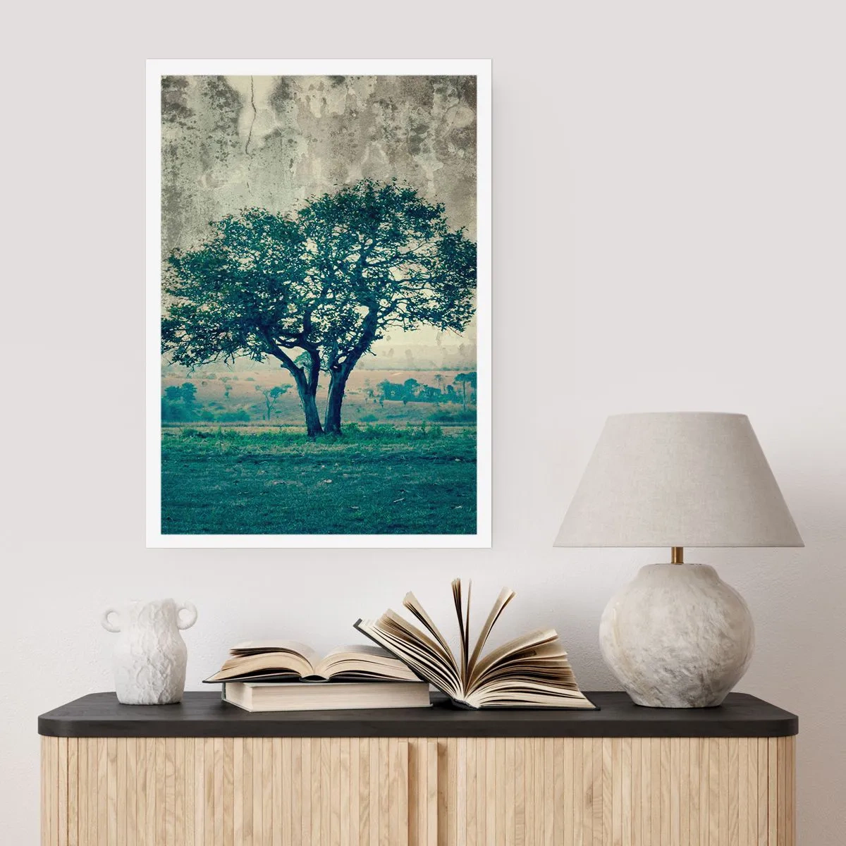 Pôster - Uma macieira num prado azul? - 50x70 cm