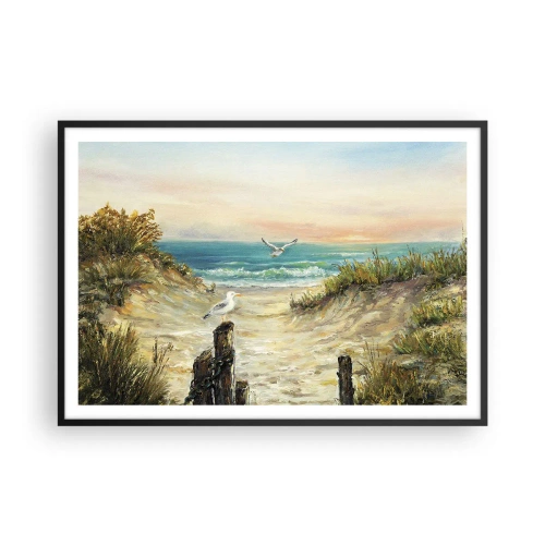 Pôster com moldura preta - Refúgio sem vento - 100x70 cm